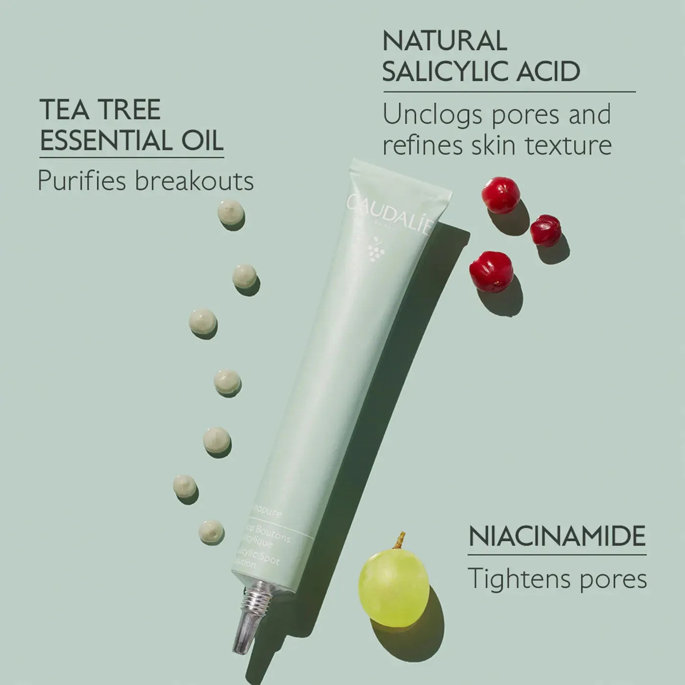 Caudalie Vinopure Color Correcting Spot Solution with Salicylic Acid 15ml NIB