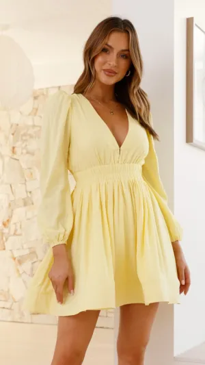 Charlotte Mini Dress - Yellow Billy J