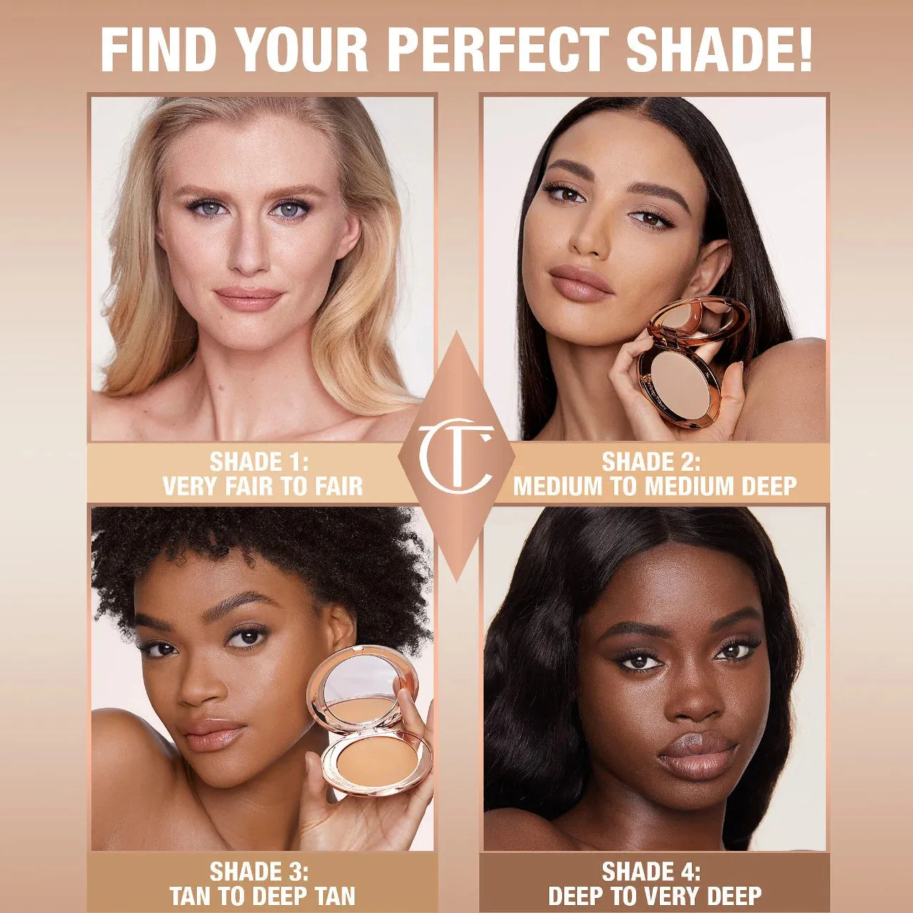 Charlotte Tilbury Airbrush Flawless Finish Setting Powder - 3 Tan NIB