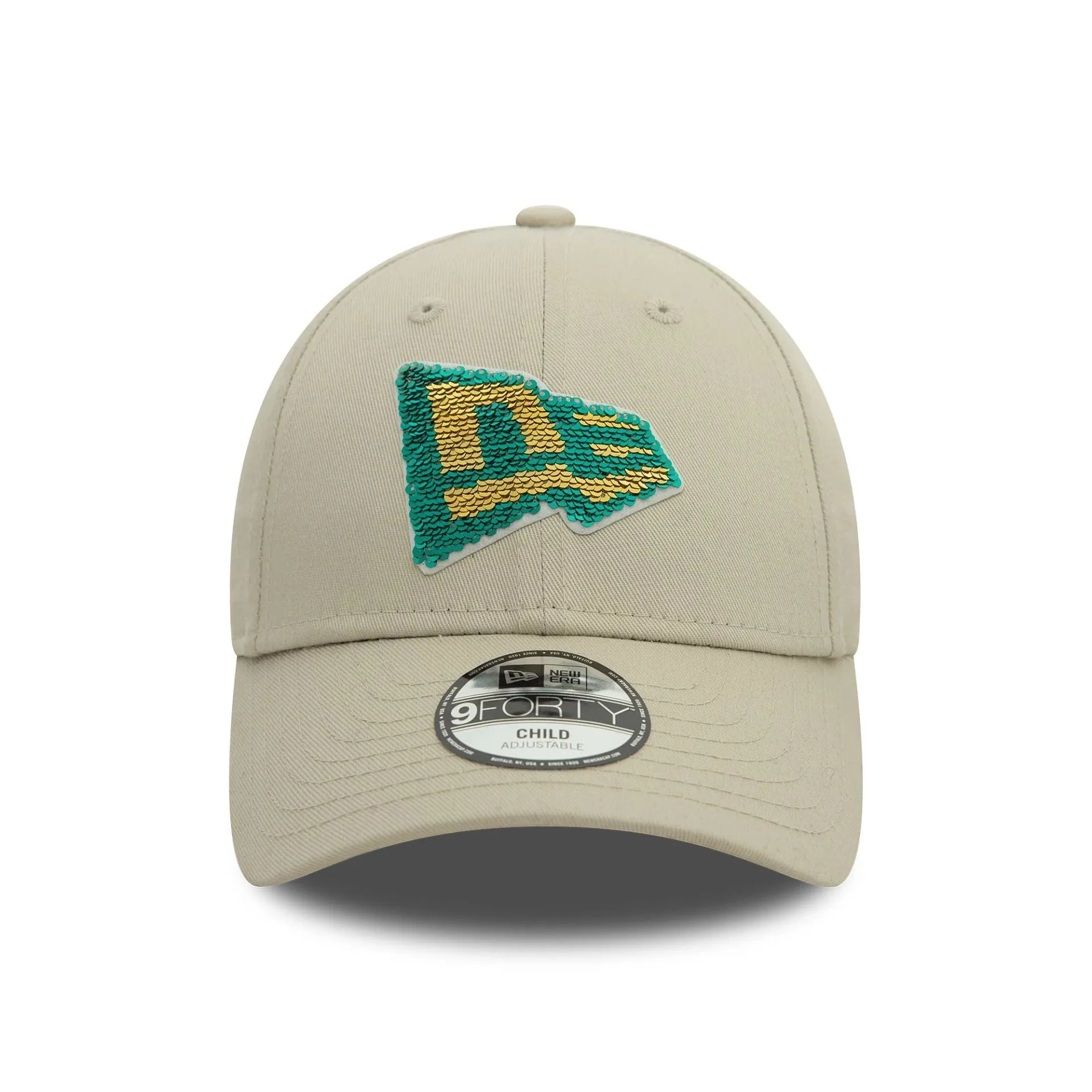 Child New Era Sequin Cream 9FORTY Adjustable Cap Billy J