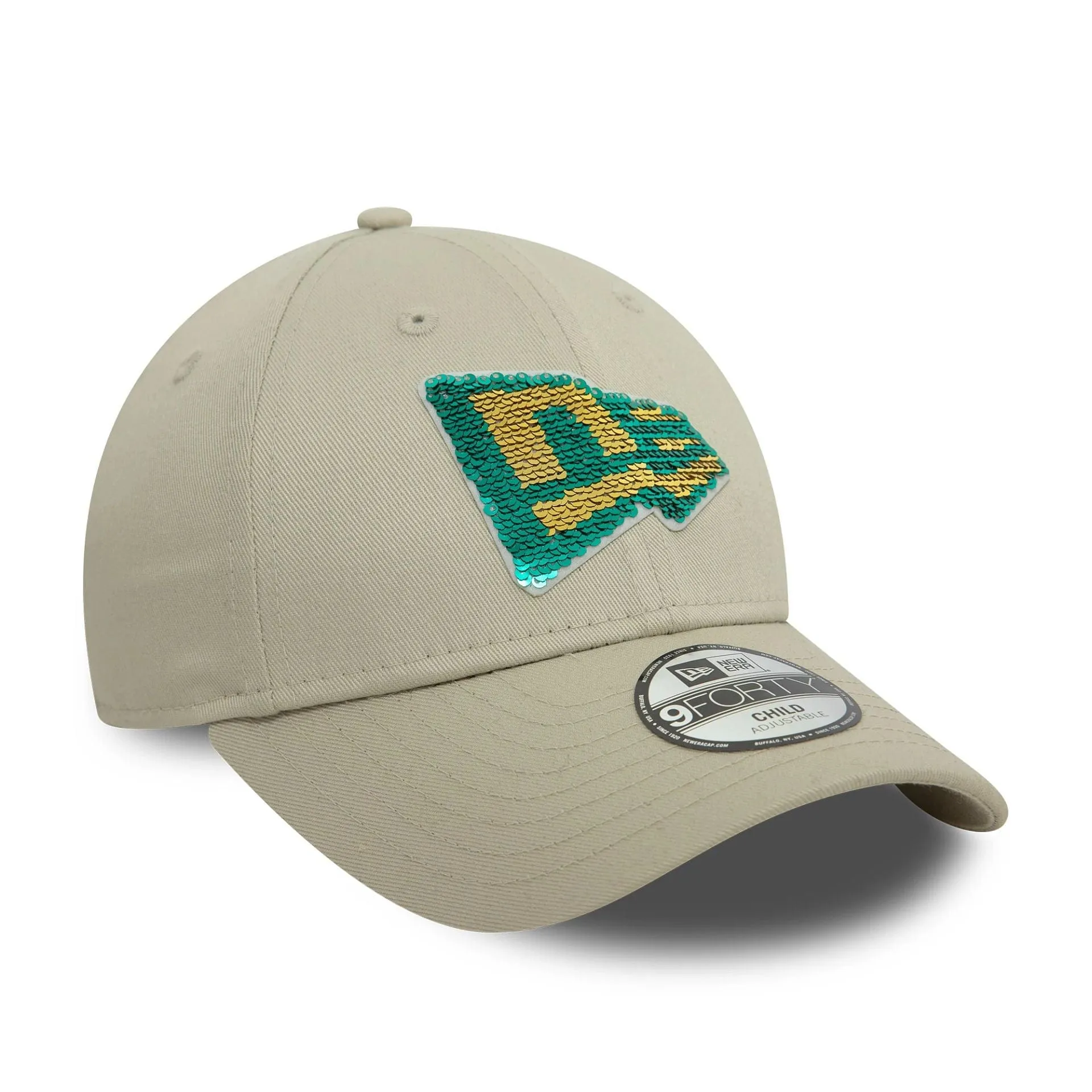 Child New Era Sequin Cream 9FORTY Adjustable Cap Billy J