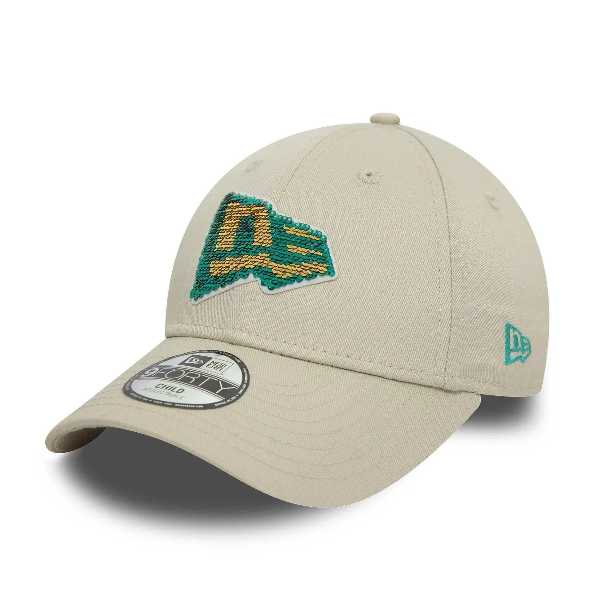 Child New Era Sequin Cream 9FORTY Adjustable Cap Billy J