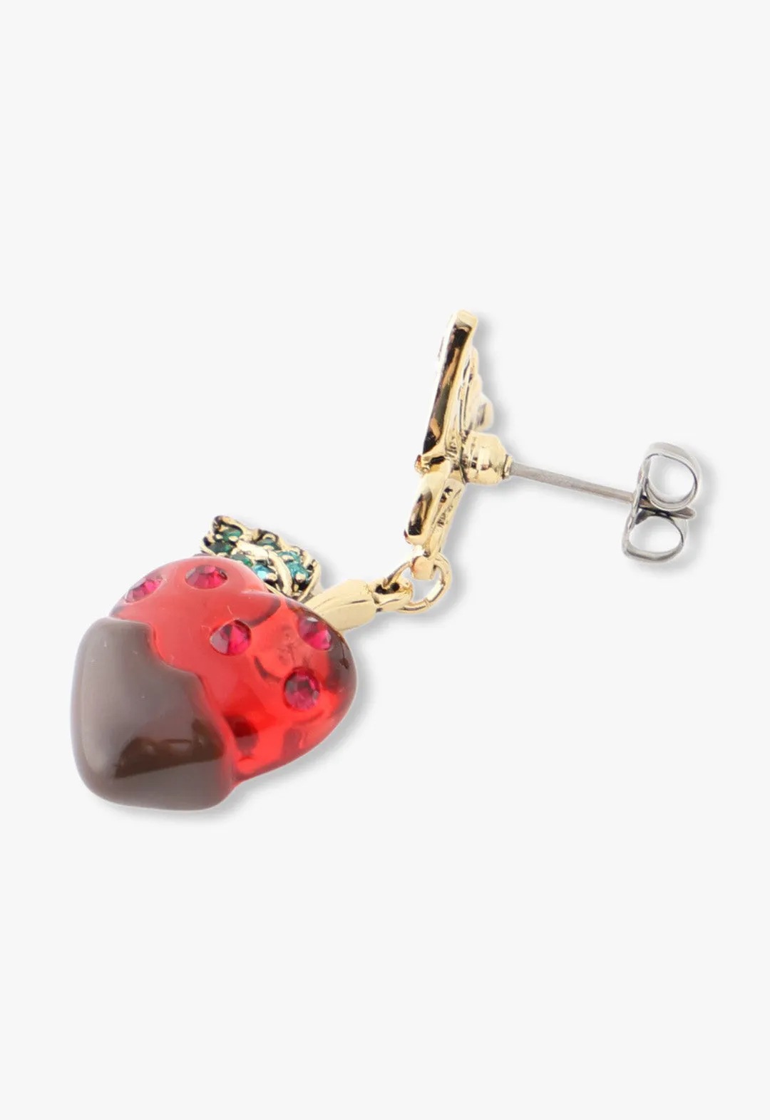 Chocolate Covered Strawberry Earrings - Red Multi Annasui