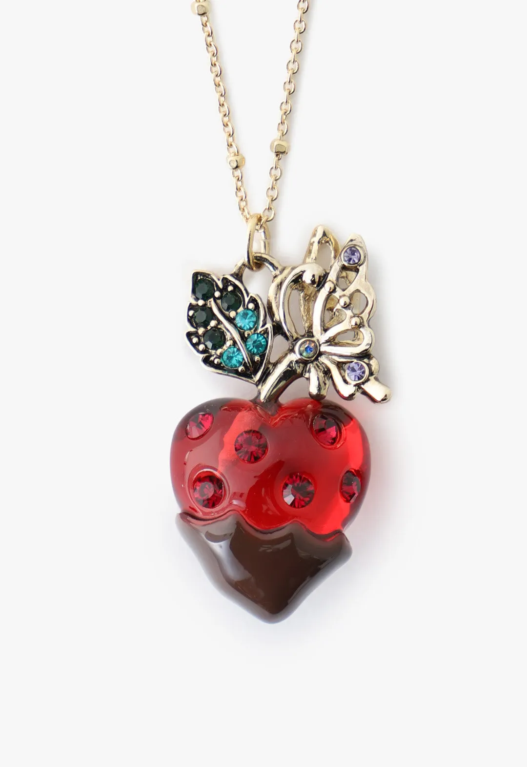 Chocolate Covered Strawberry Necklace - Red Multi Annasui