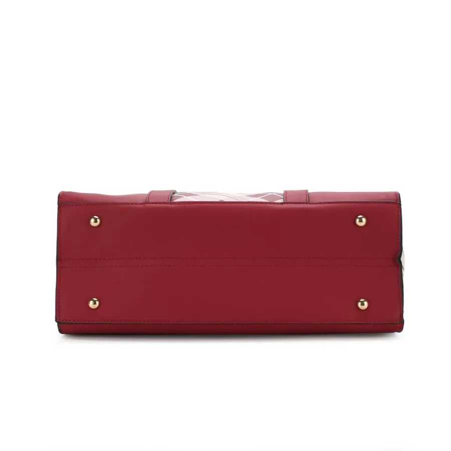 Christine Plaid Vegan Leather Womens Satchel Bag with wallet  6