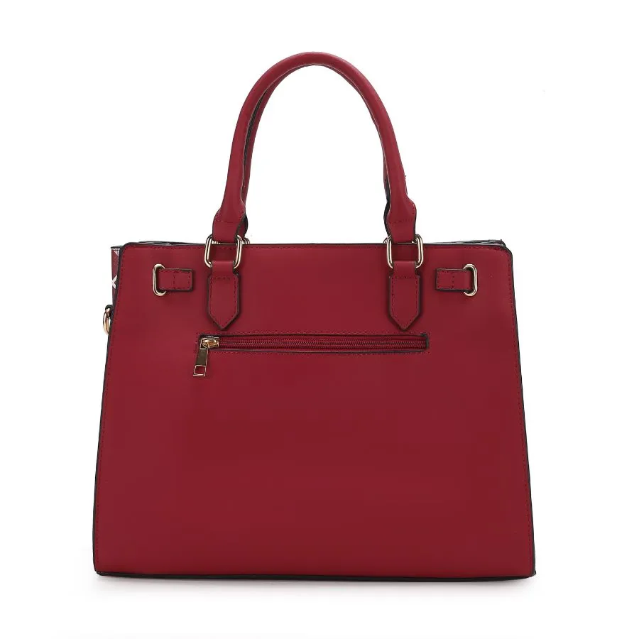 Christine Plaid Vegan Leather Womens Satchel Bag with wallet  6
