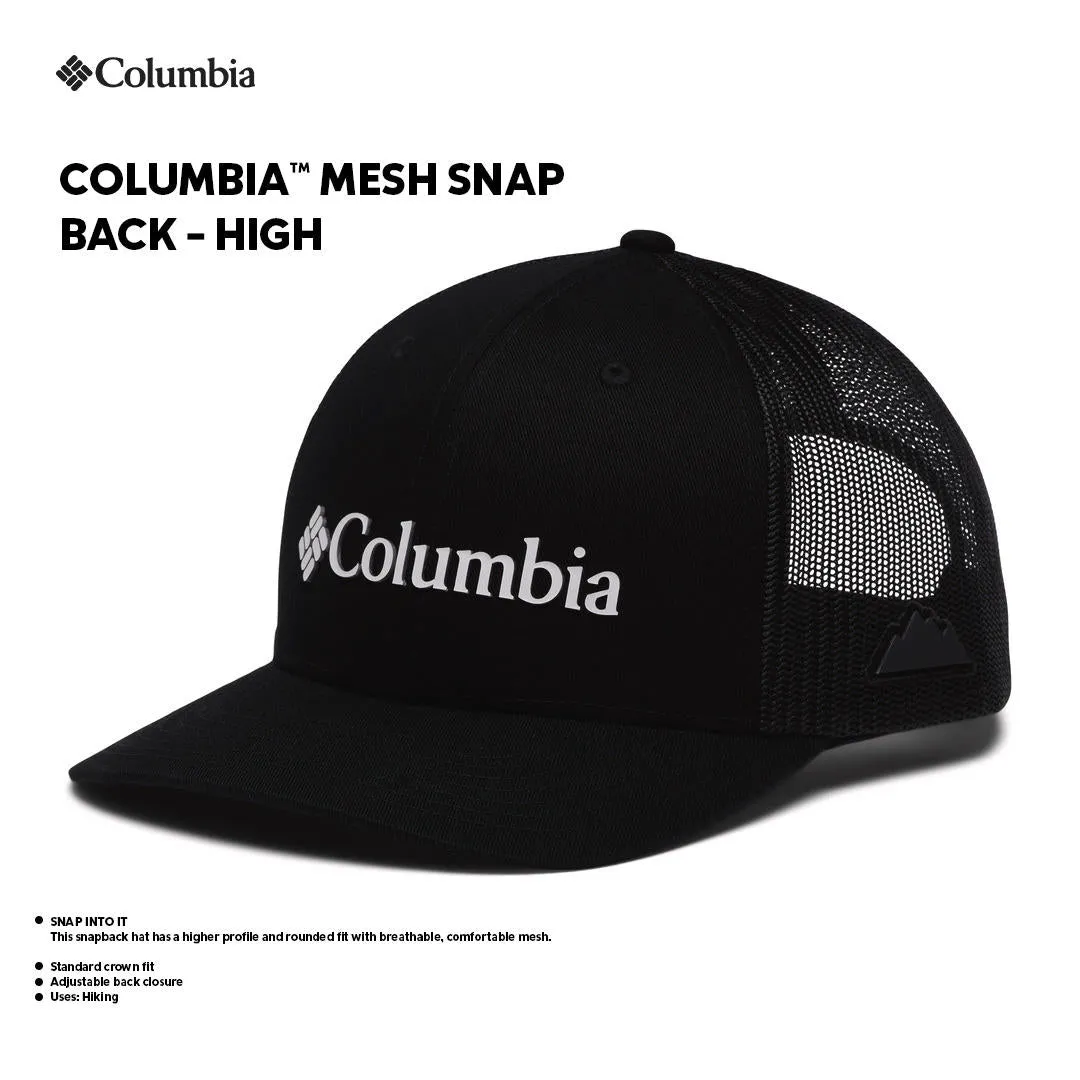 Columbia Unisex Black Mesh Snap Back High Crown Cap