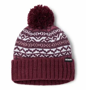 Columbia Unisex Maroon Sweater Weather Pom Beanie