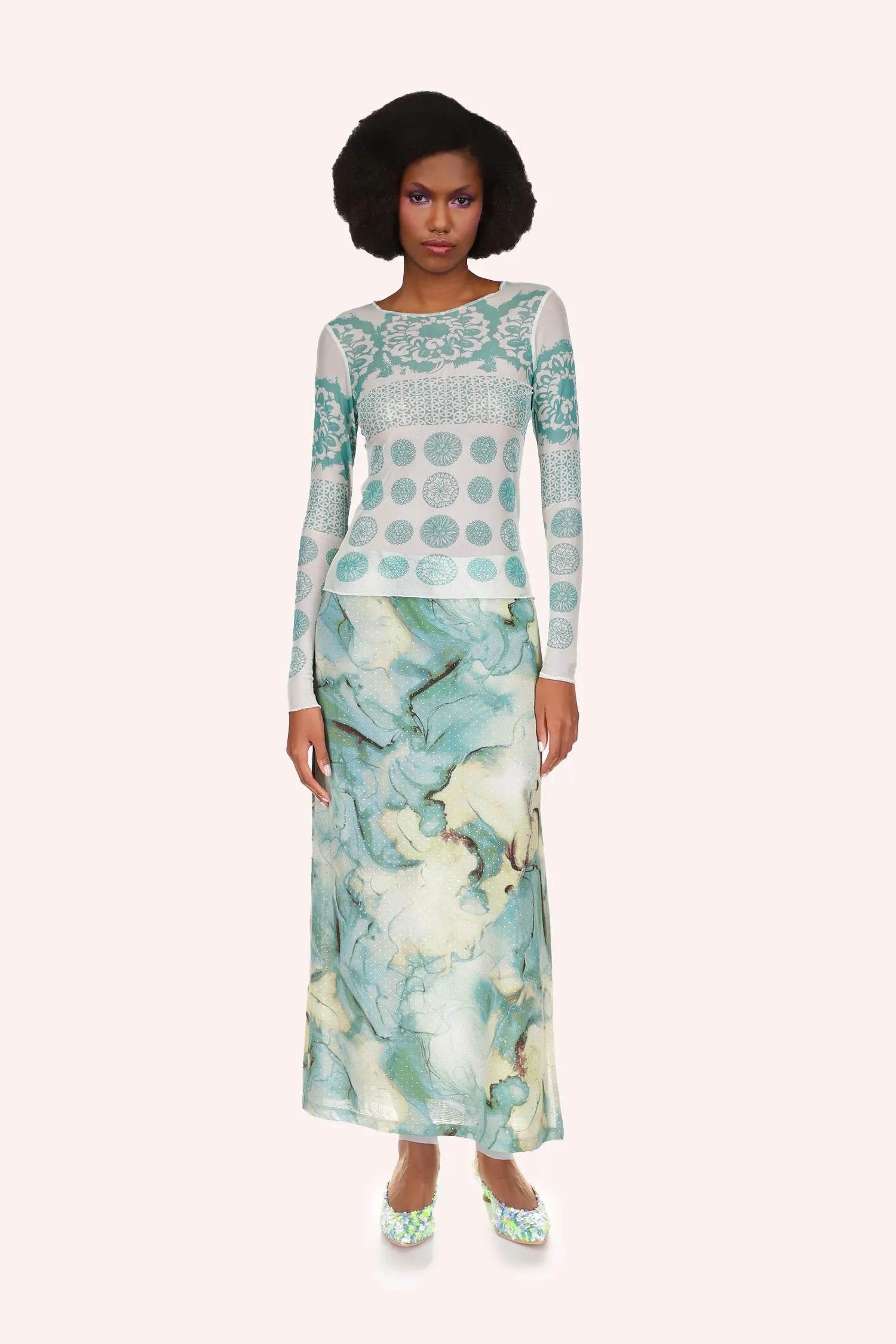 Cosmos Mesh Skirt Annasui