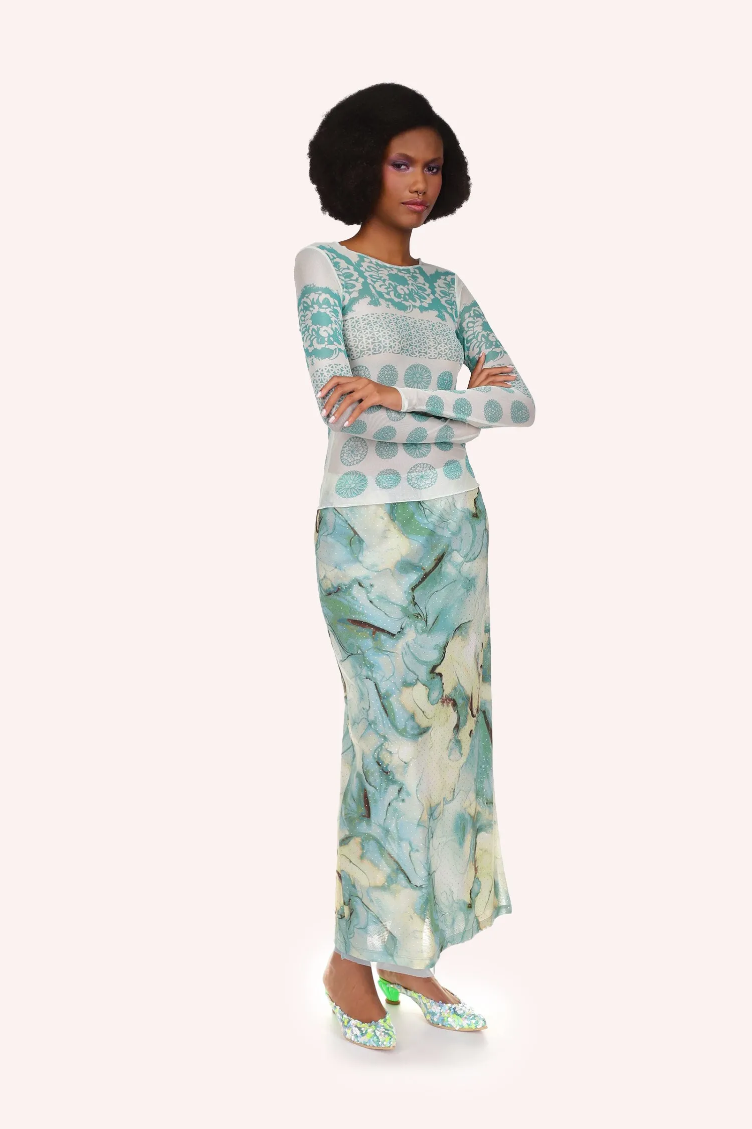 Cosmos Mesh Skirt Annasui