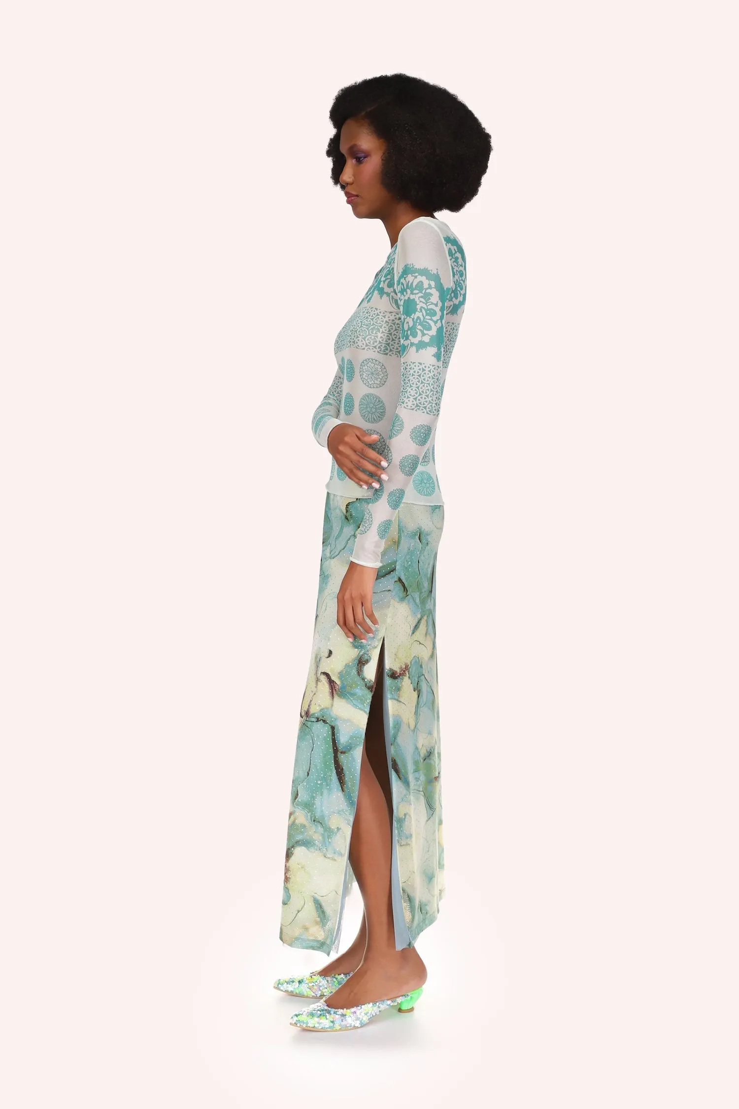 Cosmos Mesh Skirt Annasui