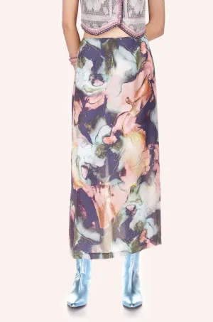 Cosmos Satin Skirt Annasui