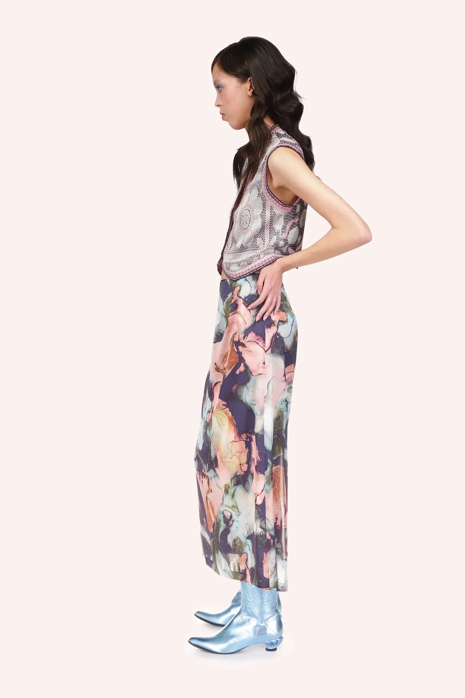 Cosmos Satin Skirt Annasui