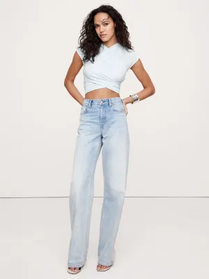 Crepe Knit Crossover Top Banana Republic