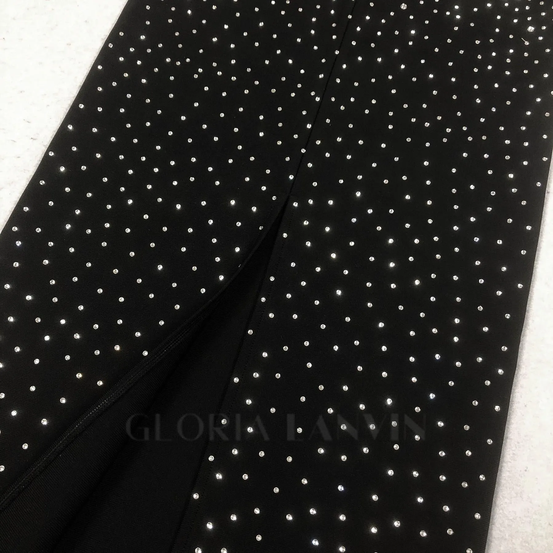 Crystal Velvet Singlet maxi dress in midnight black Gloria Lanvin