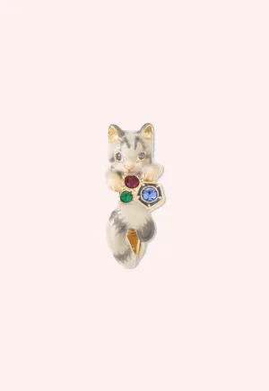 Curled & Cozy Cat Ring - Grey Multi Annasui