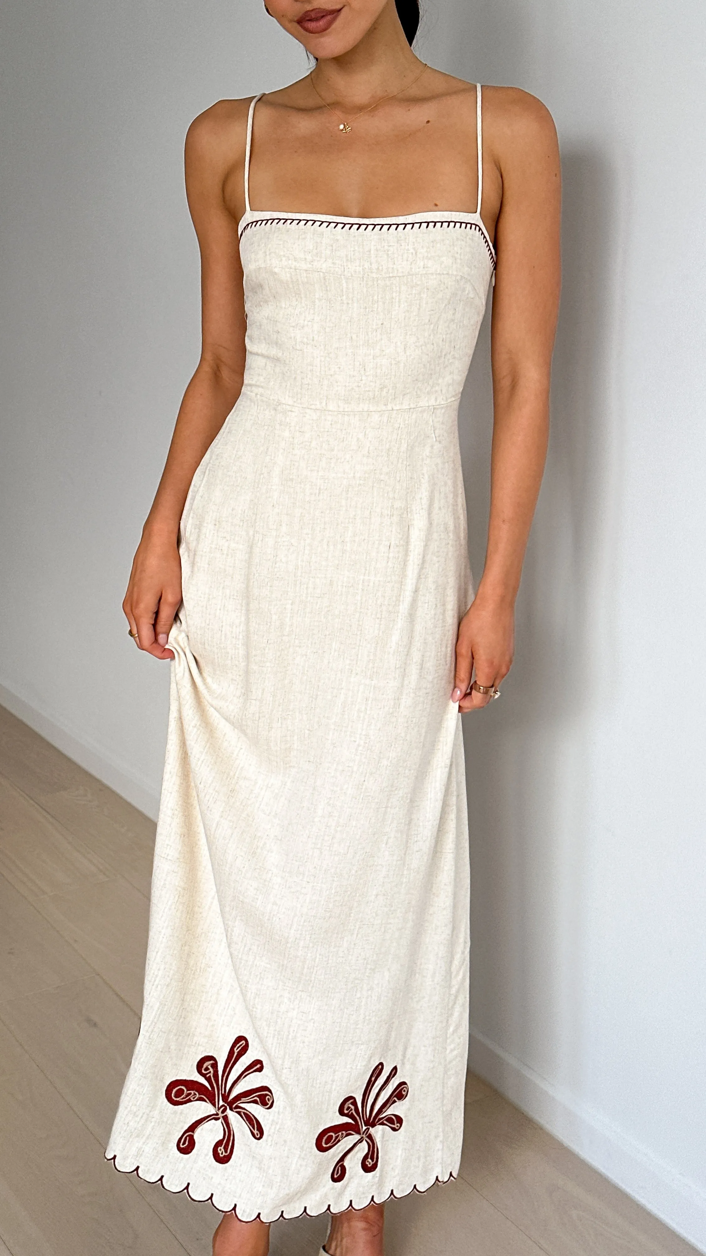 Daya Maxi Dress - Natural / Brown Billy J