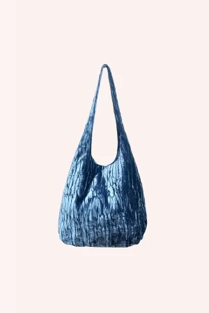 Denim Blue Velvet Hobo Bag Annasui