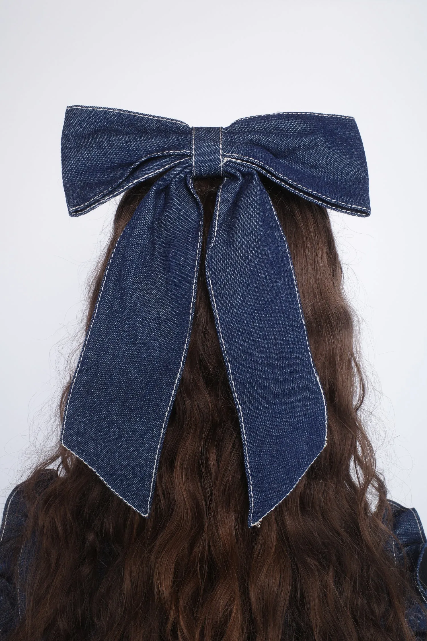 Denim Bow Hair Clip Annasui