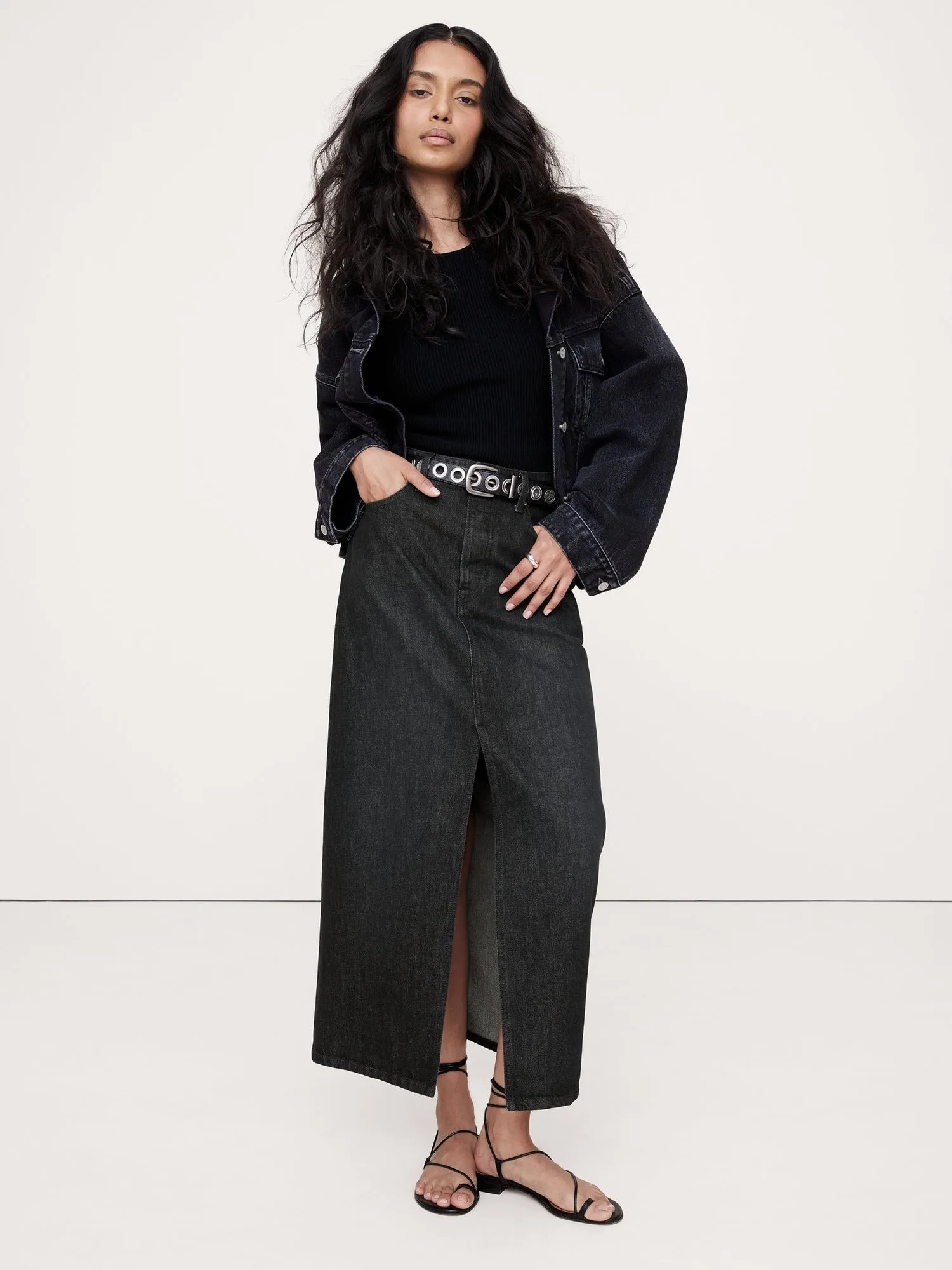 Denim Maxi Skirt Banana Republic
