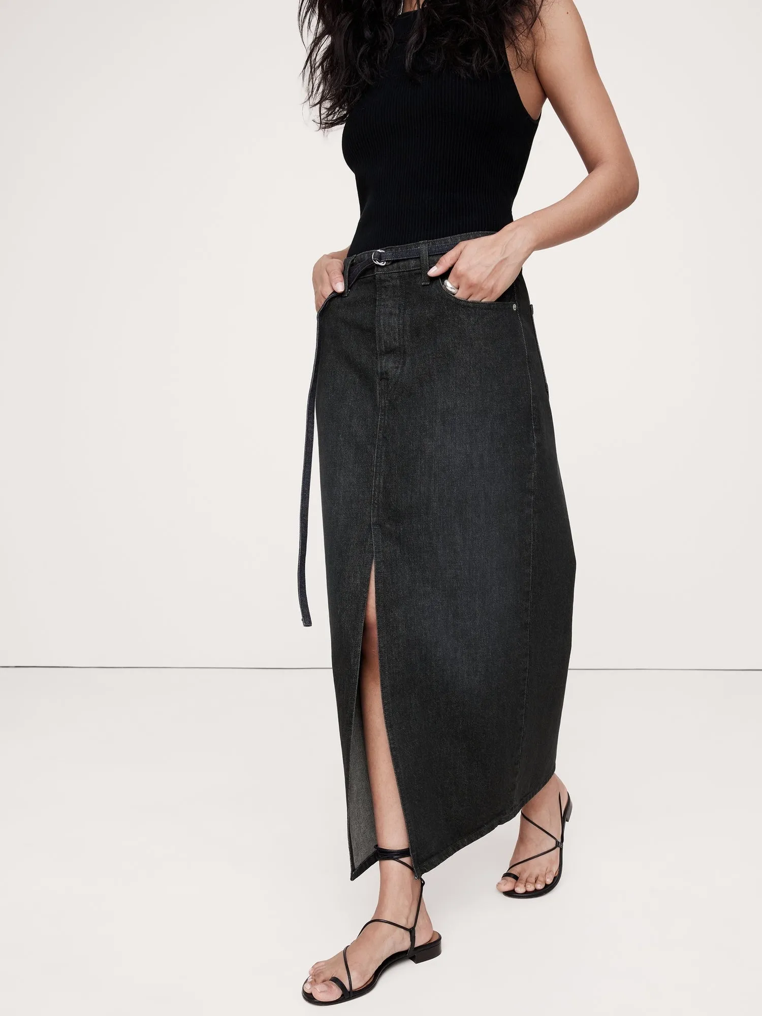 Denim Maxi Skirt Banana Republic