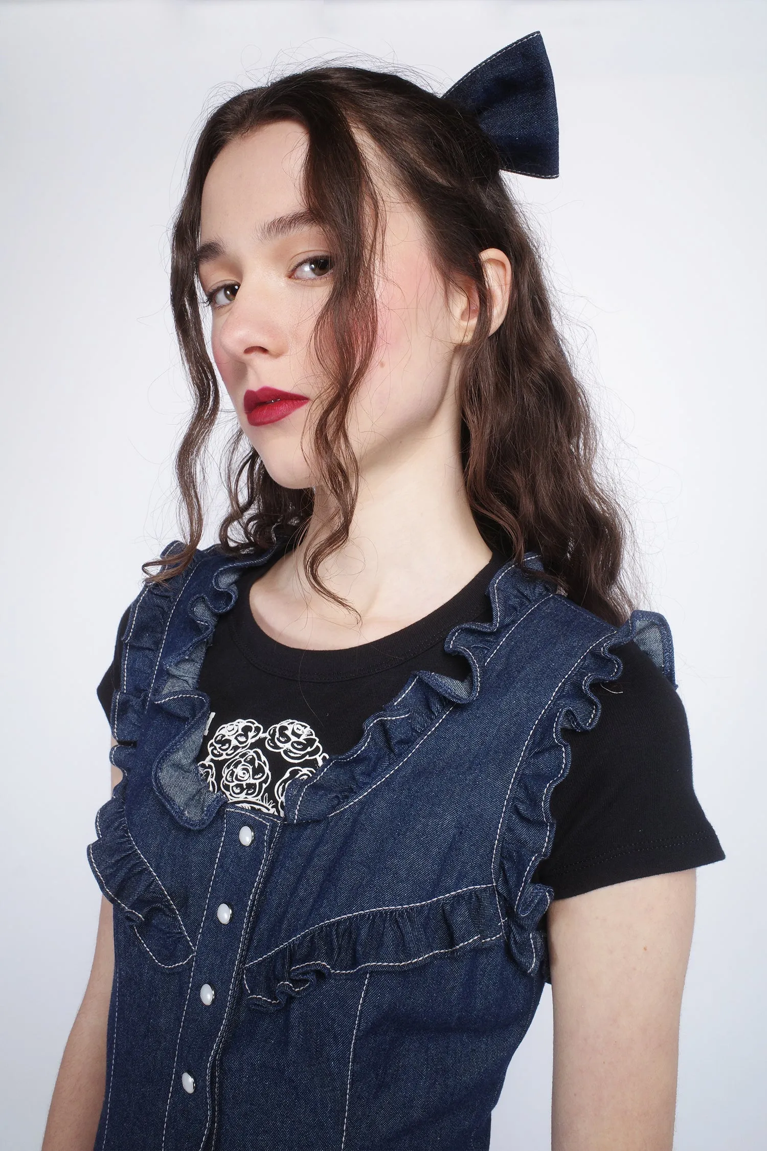 Denim Ruffle Dress Annasui