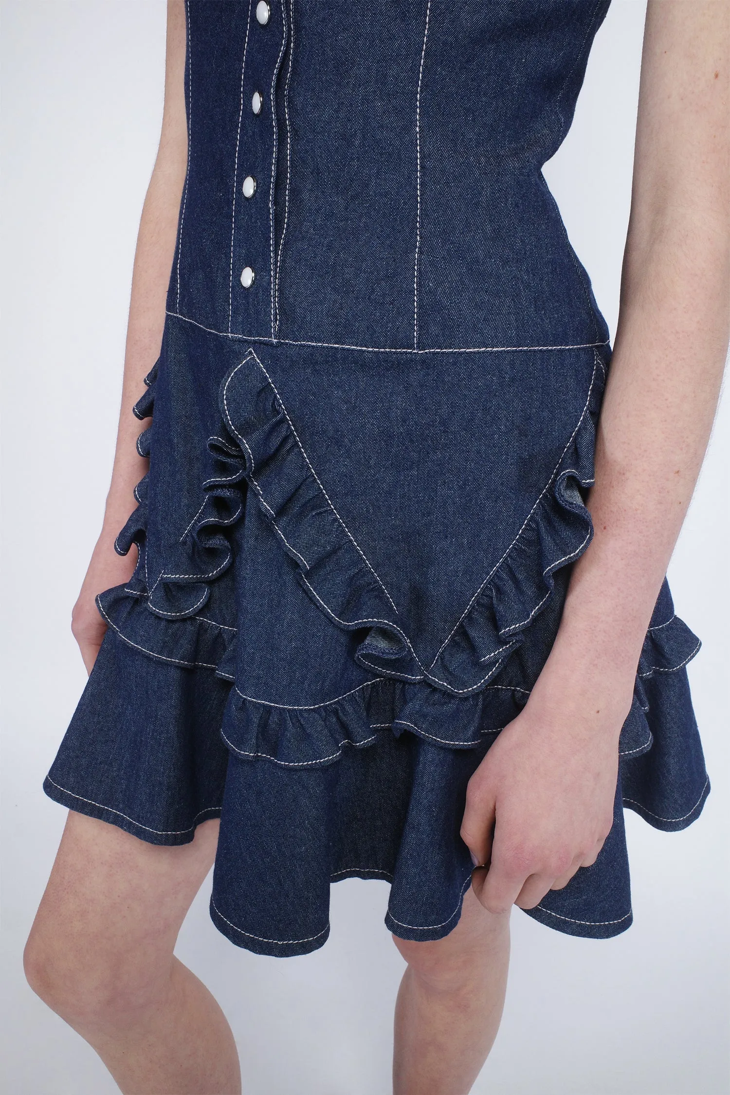Denim Ruffle Dress Annasui