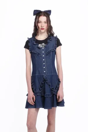 Denim Ruffle Dress Annasui
