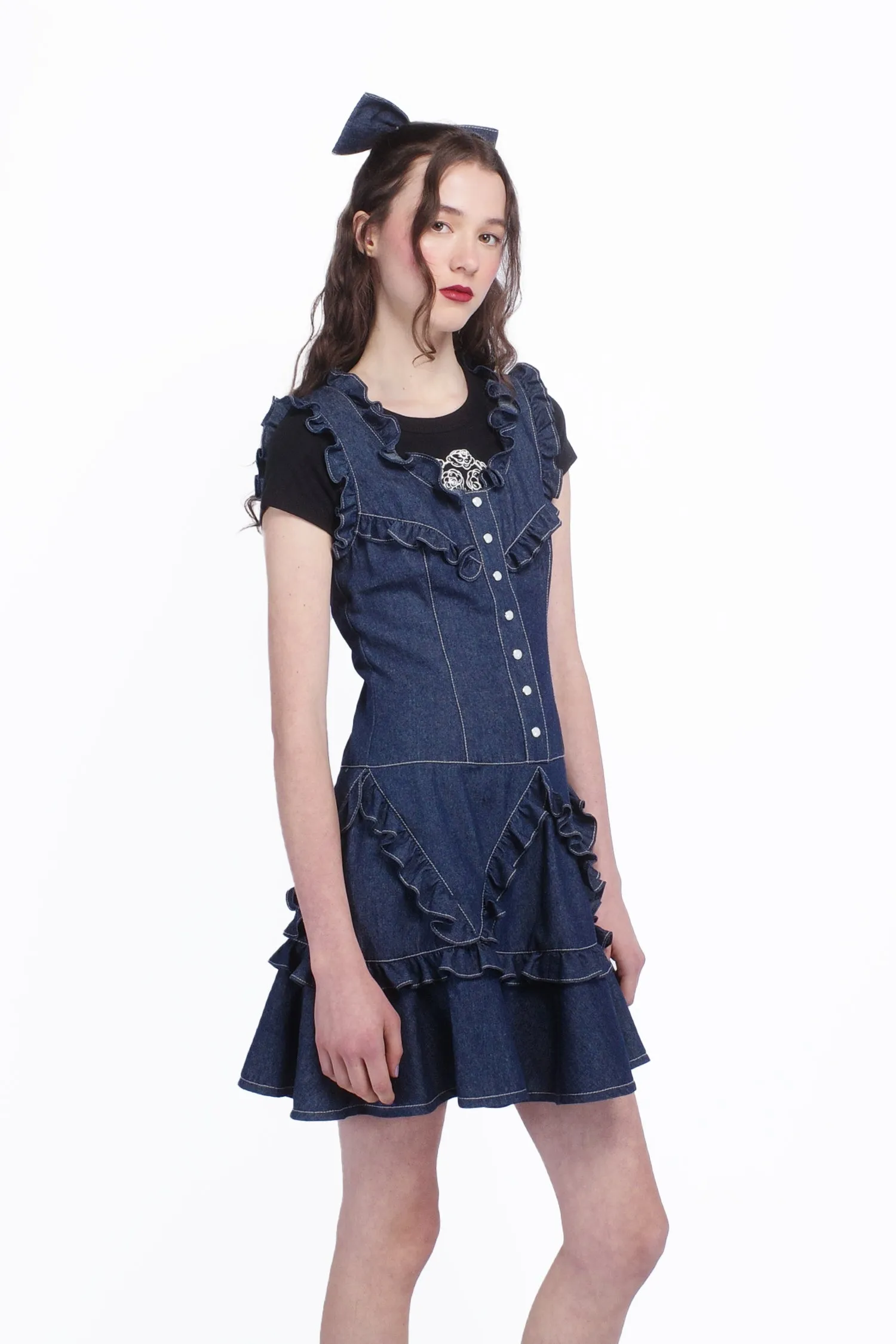 Denim Ruffle Dress Annasui