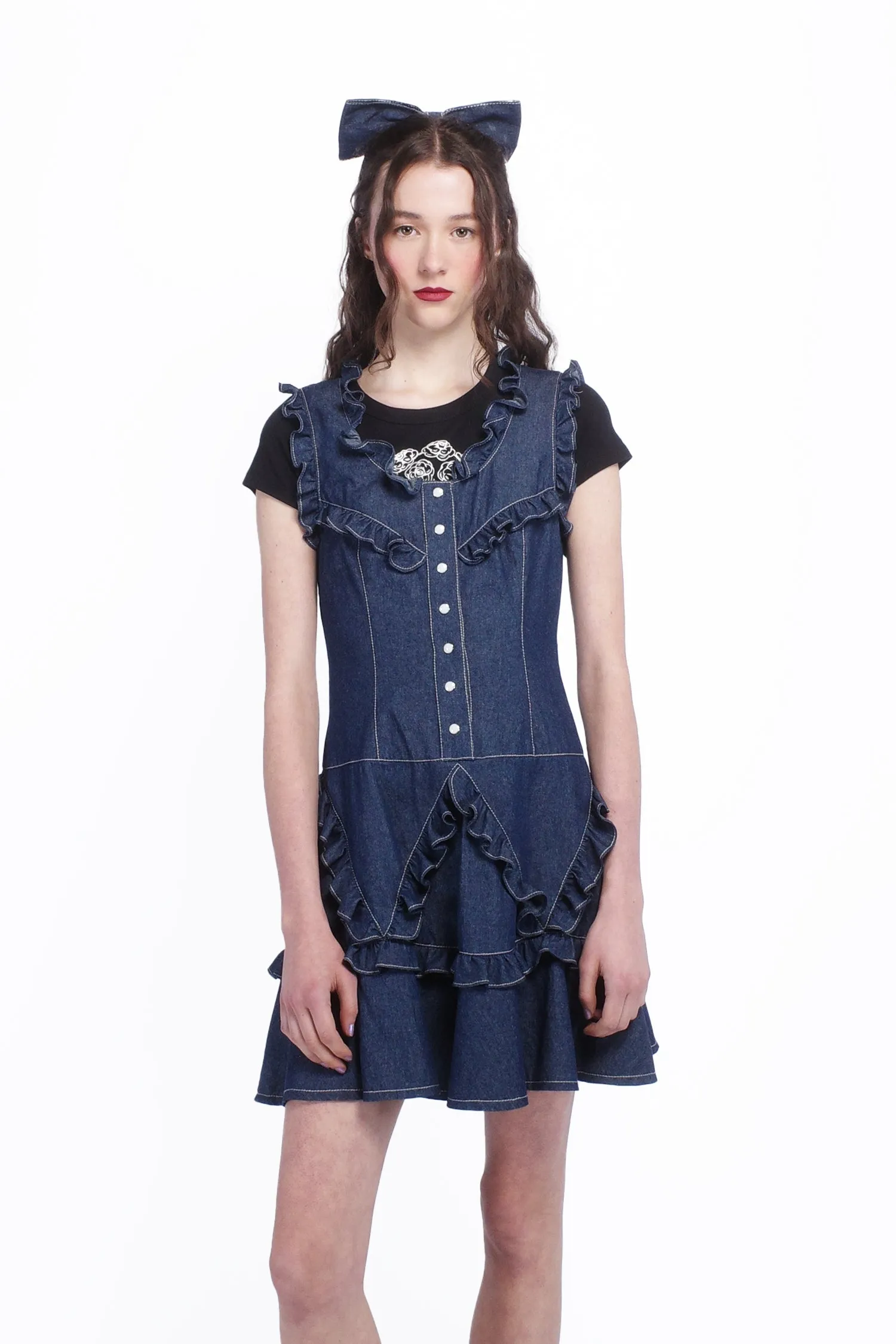 Denim Ruffle Dress Annasui