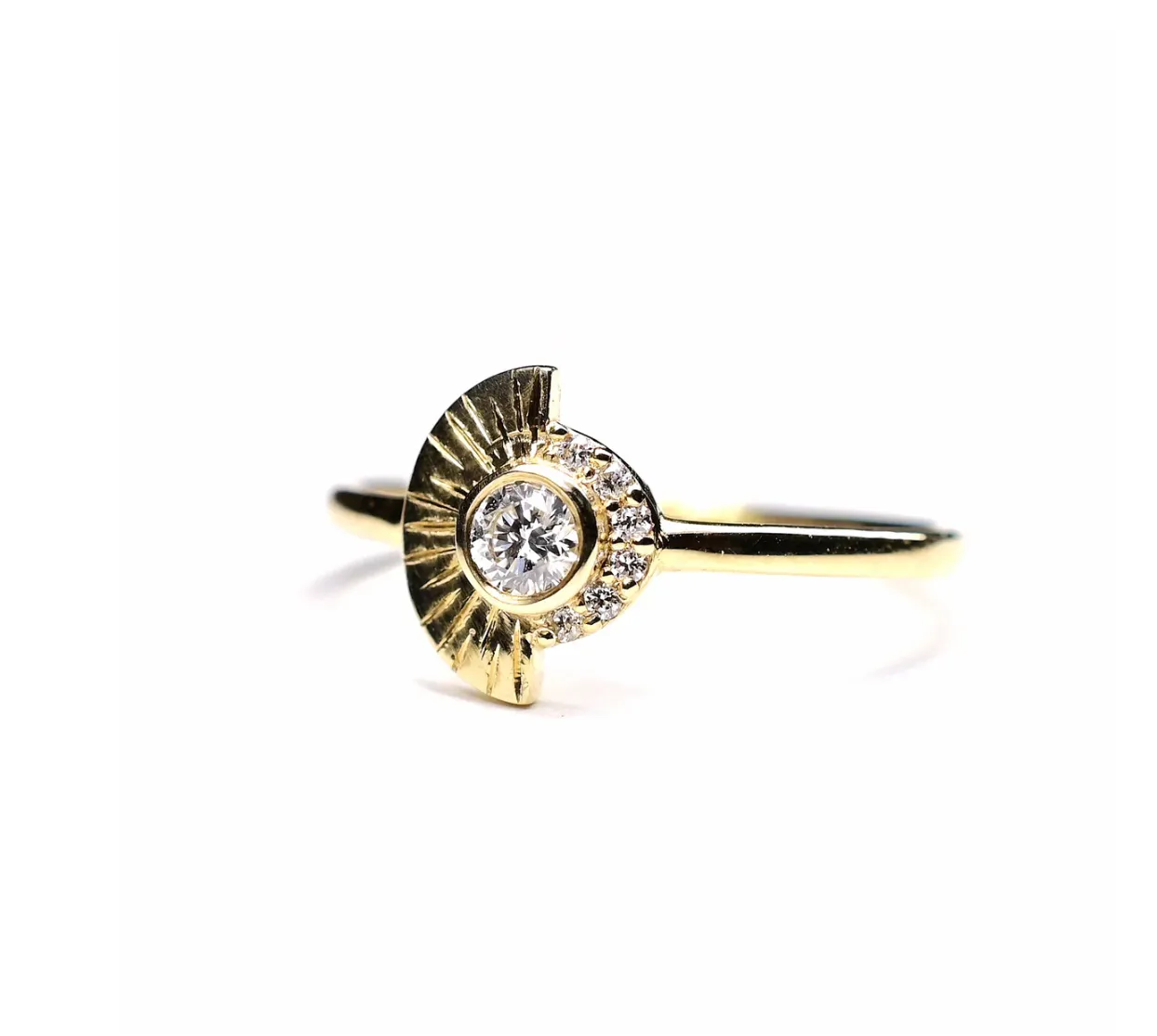 Diamond Half Sun Ring