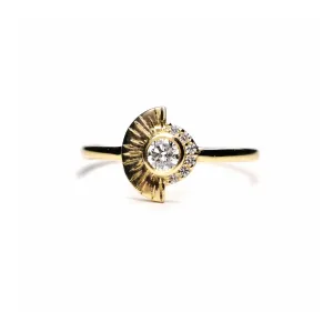Diamond Half Sun Ring