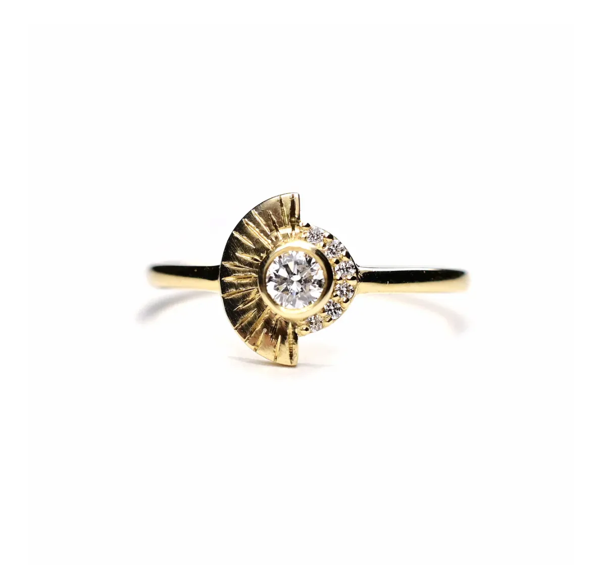 Diamond Half Sun Ring