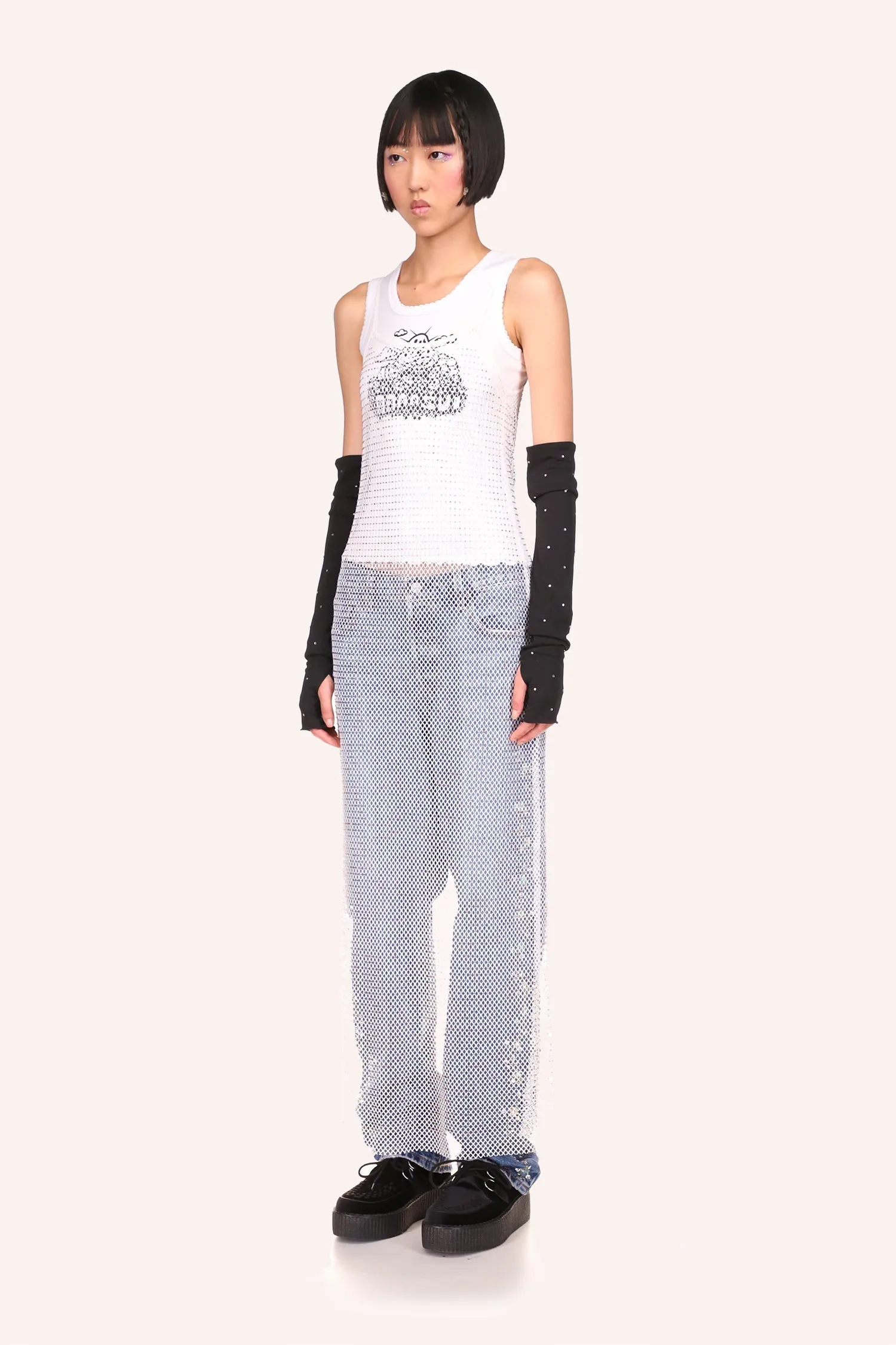 Diamond Netting Slip Dress Annasui
