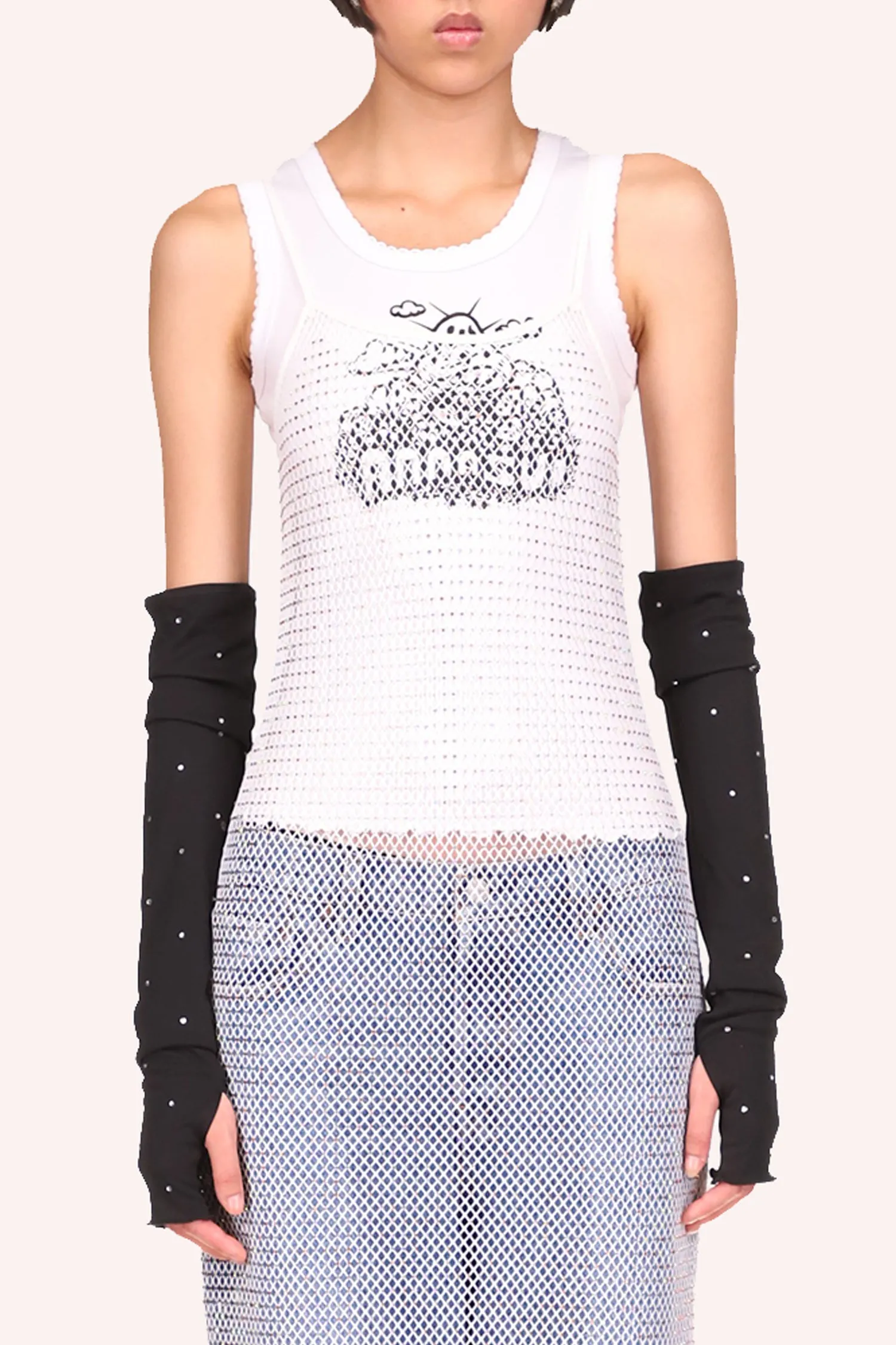 Diamond Netting Slip Dress Annasui