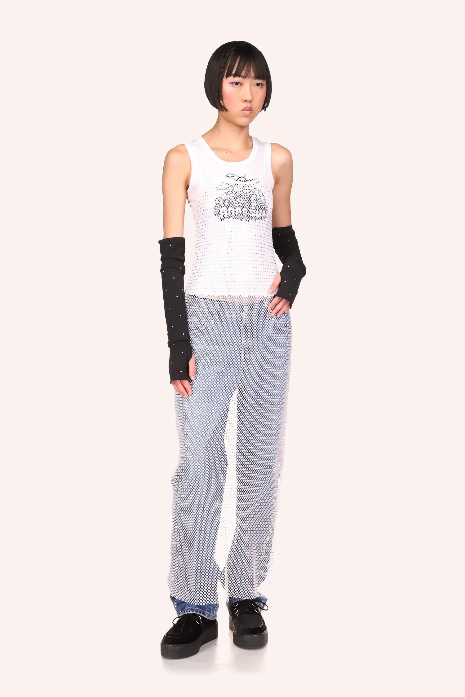 Diamond Netting Slip Dress Annasui