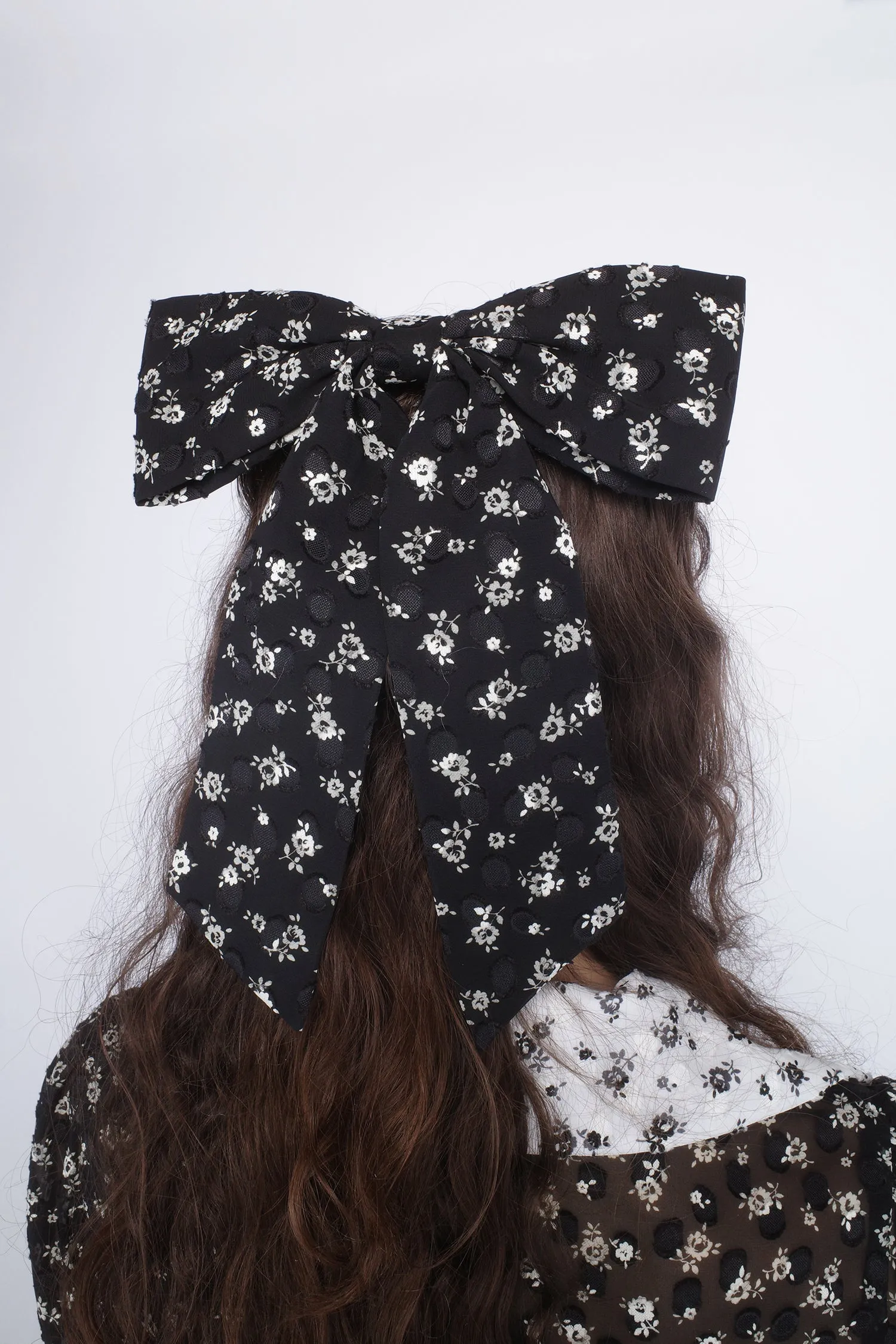 Ditsy Dot Chiffon Bow Hair Clip Annasui