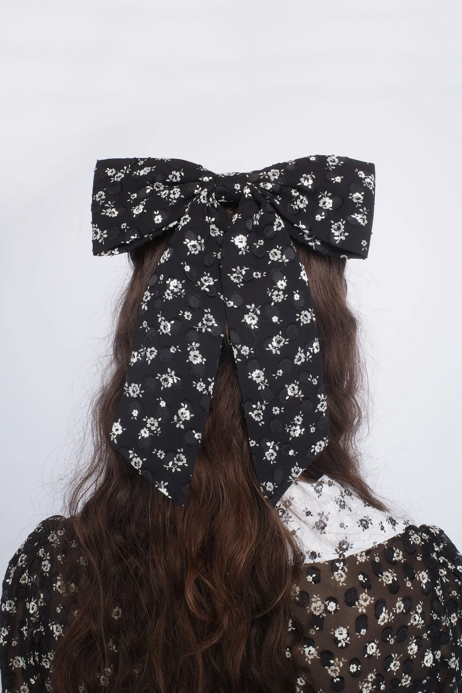 Ditsy Dot Chiffon Bow Hair Clip Annasui