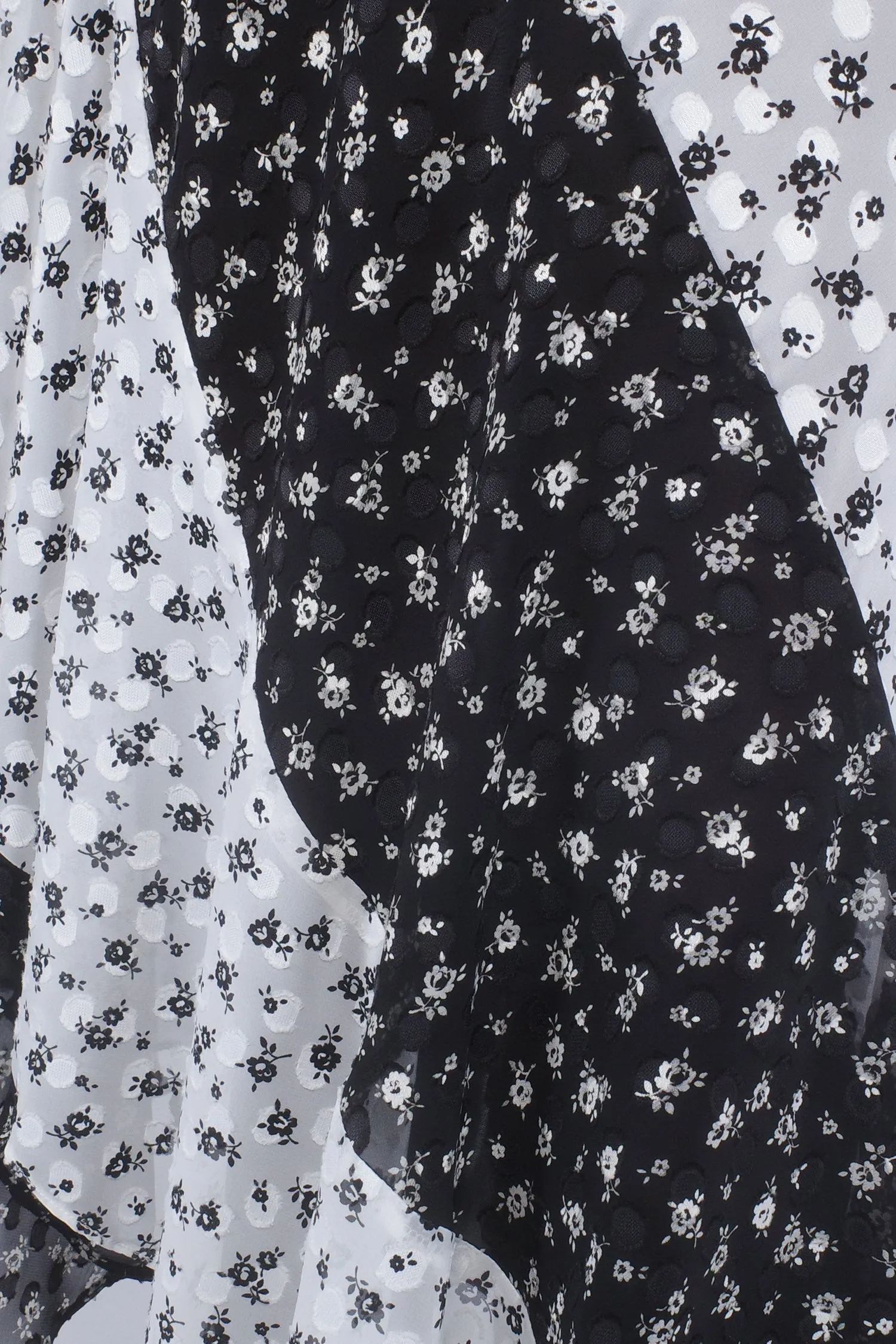 Ditsy Dot Chiffon Contrast Flowy Skirt Annasui