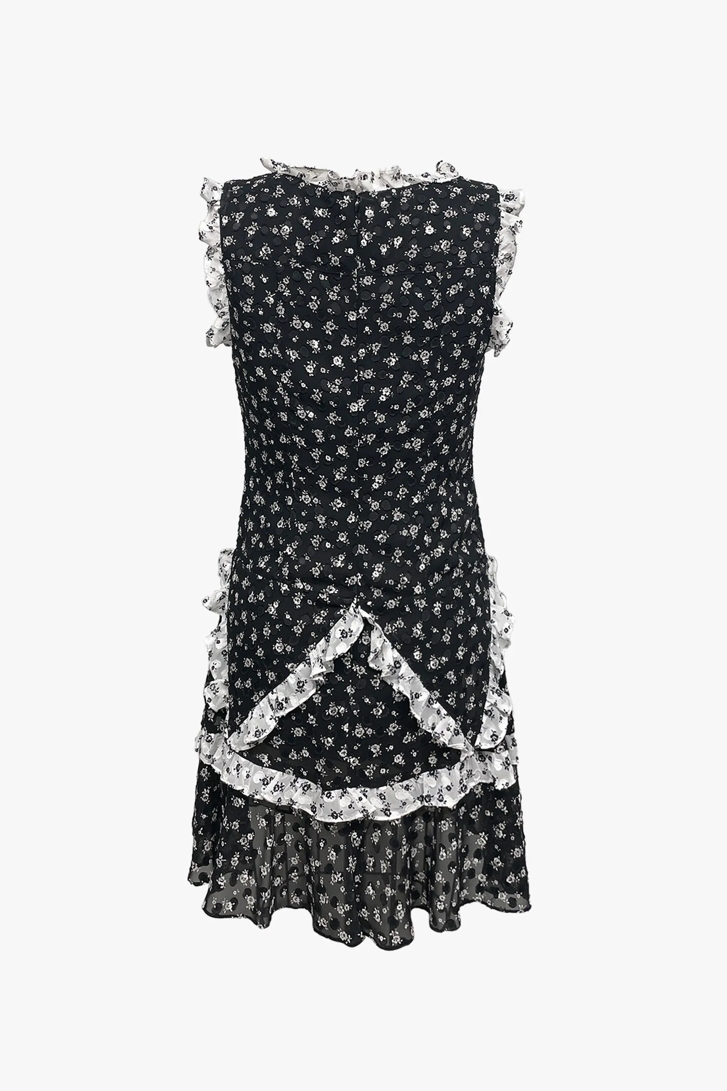 Ditsy Dot Chiffon Ruffle Dress Annasui