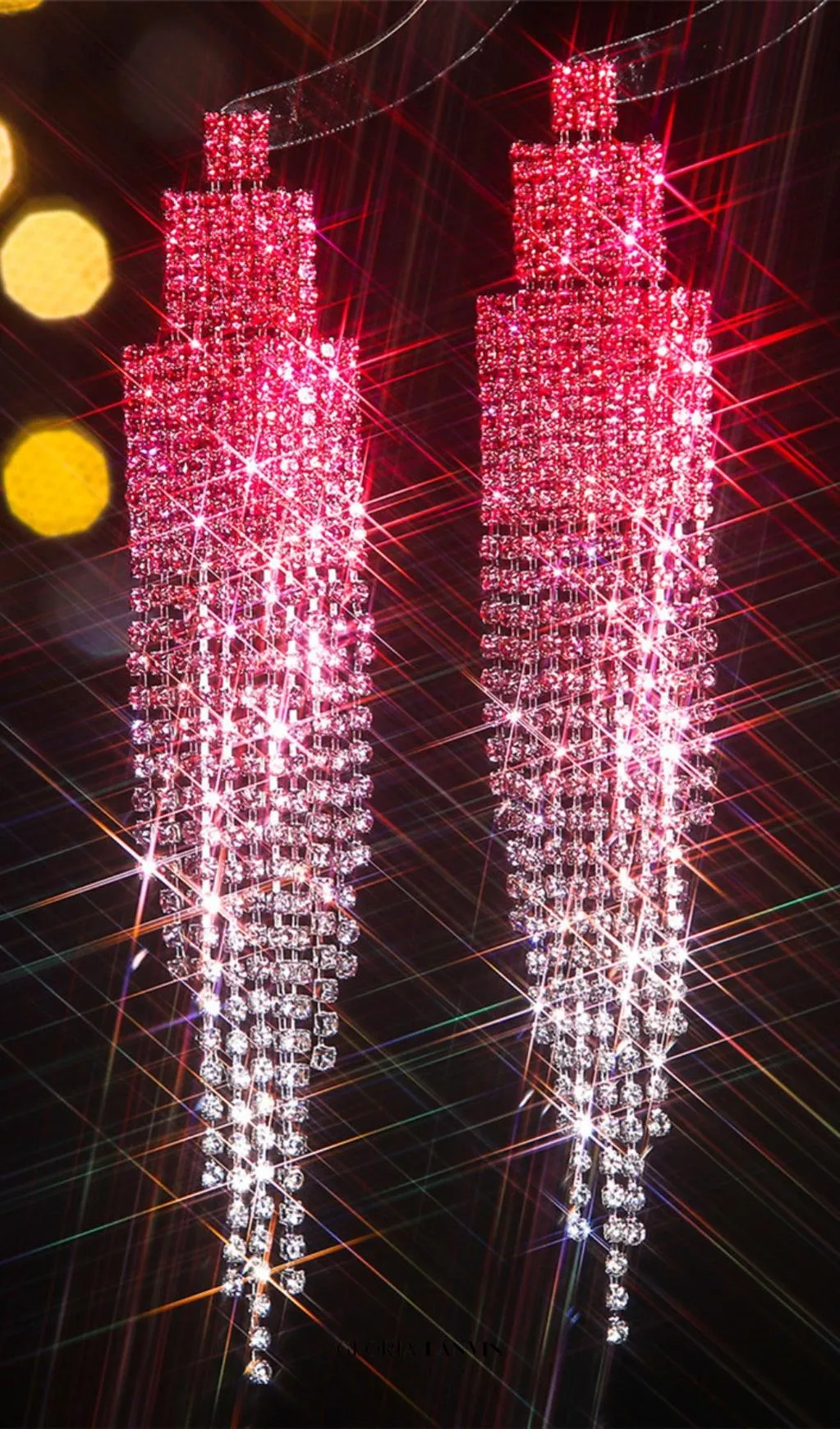 Dix Rhinestone Tassel Earrings Gloria Lanvin
