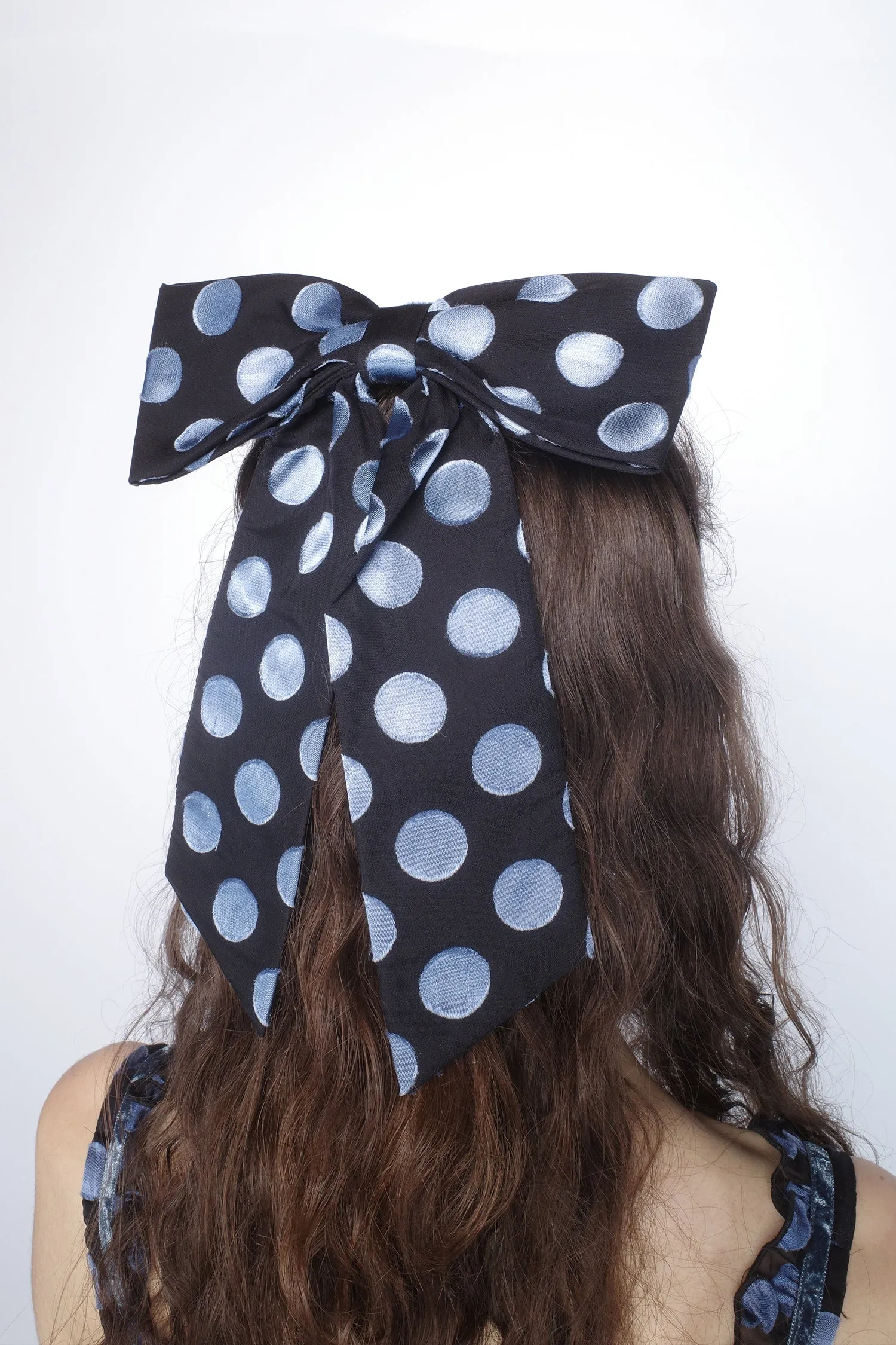 Dot Chiffon Bow Hair Clip Annasui