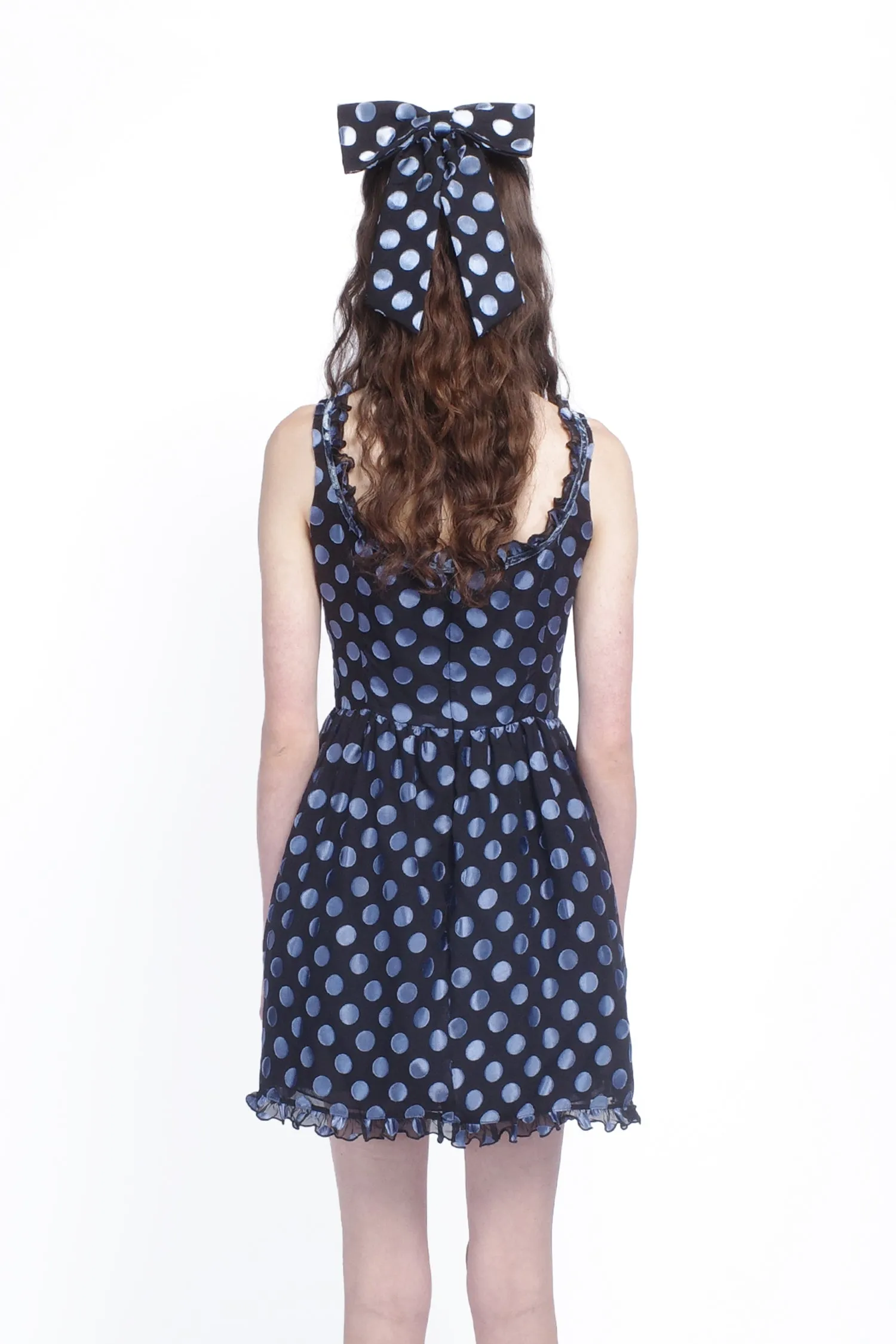 Dot Chiffon Ruffle Mini Dress Annasui