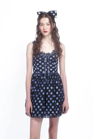 Dot Chiffon Ruffle Mini Dress Annasui