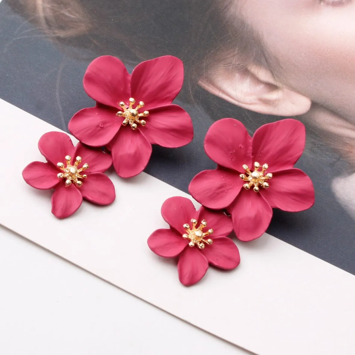 DOUBLE FLOWER EARRINGS Gloria Lanvin
