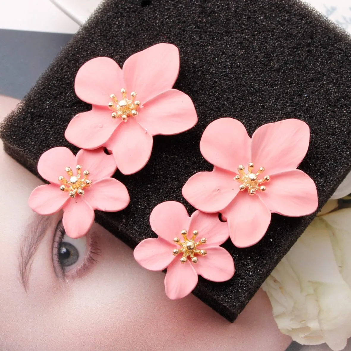 DOUBLE FLOWER EARRINGS Gloria Lanvin