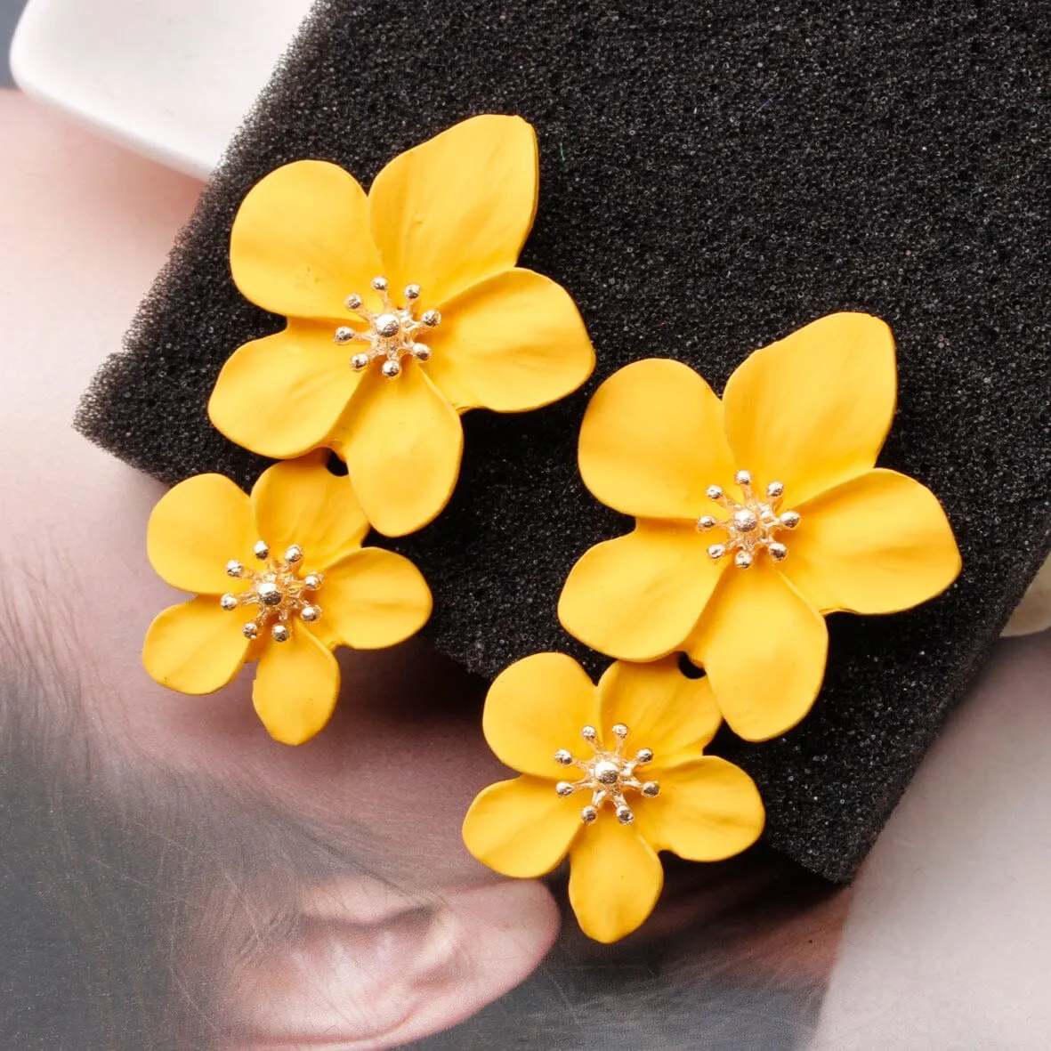 DOUBLE FLOWER EARRINGS Gloria Lanvin