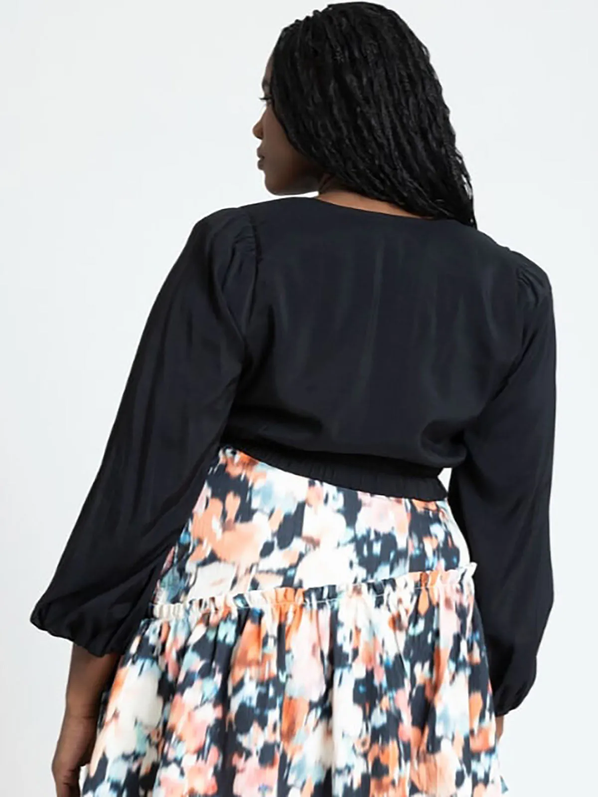 eloquii Size 32 Black Crop Blouse