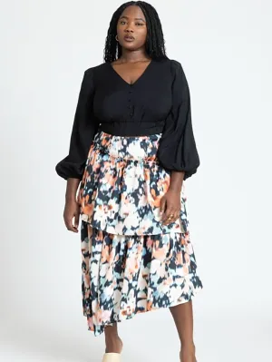 eloquii Size 32 Black Crop Blouse