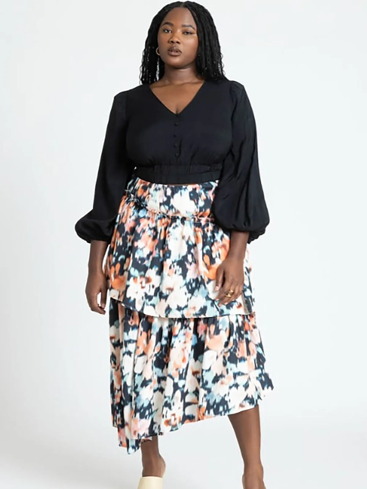 eloquii Size 32 Black Crop Blouse